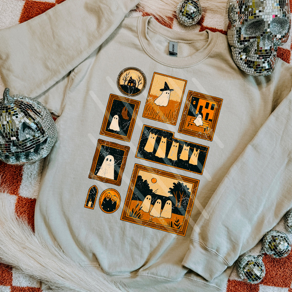 Black and Orange ghost frames DISTRESSED (SAVED) 114389 DTF transfer