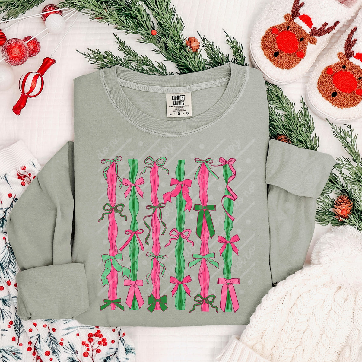 Pink and red vertical bows (scarlow) DTF transfer