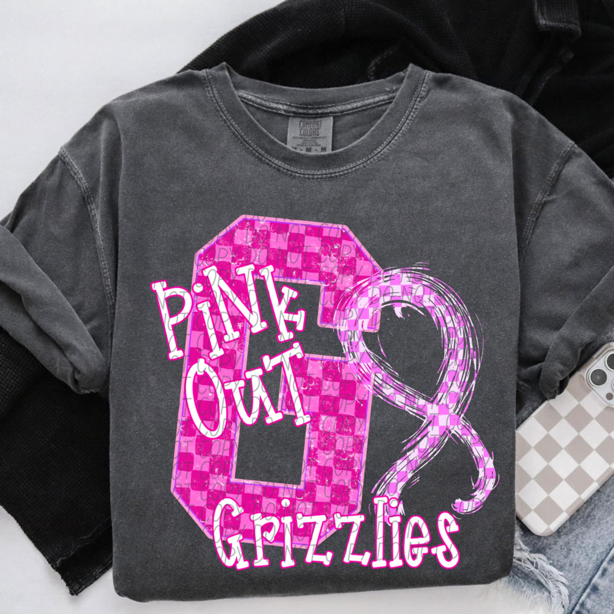 Grizzlies Pink Out Varsity (city) DTF Transfer