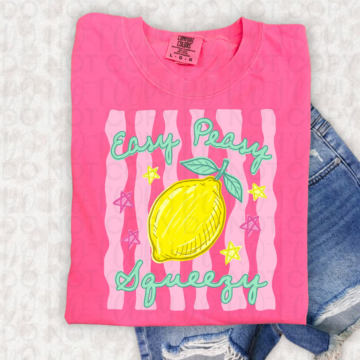 Easy peasy lemon stripes Sunday Special DTF transfer