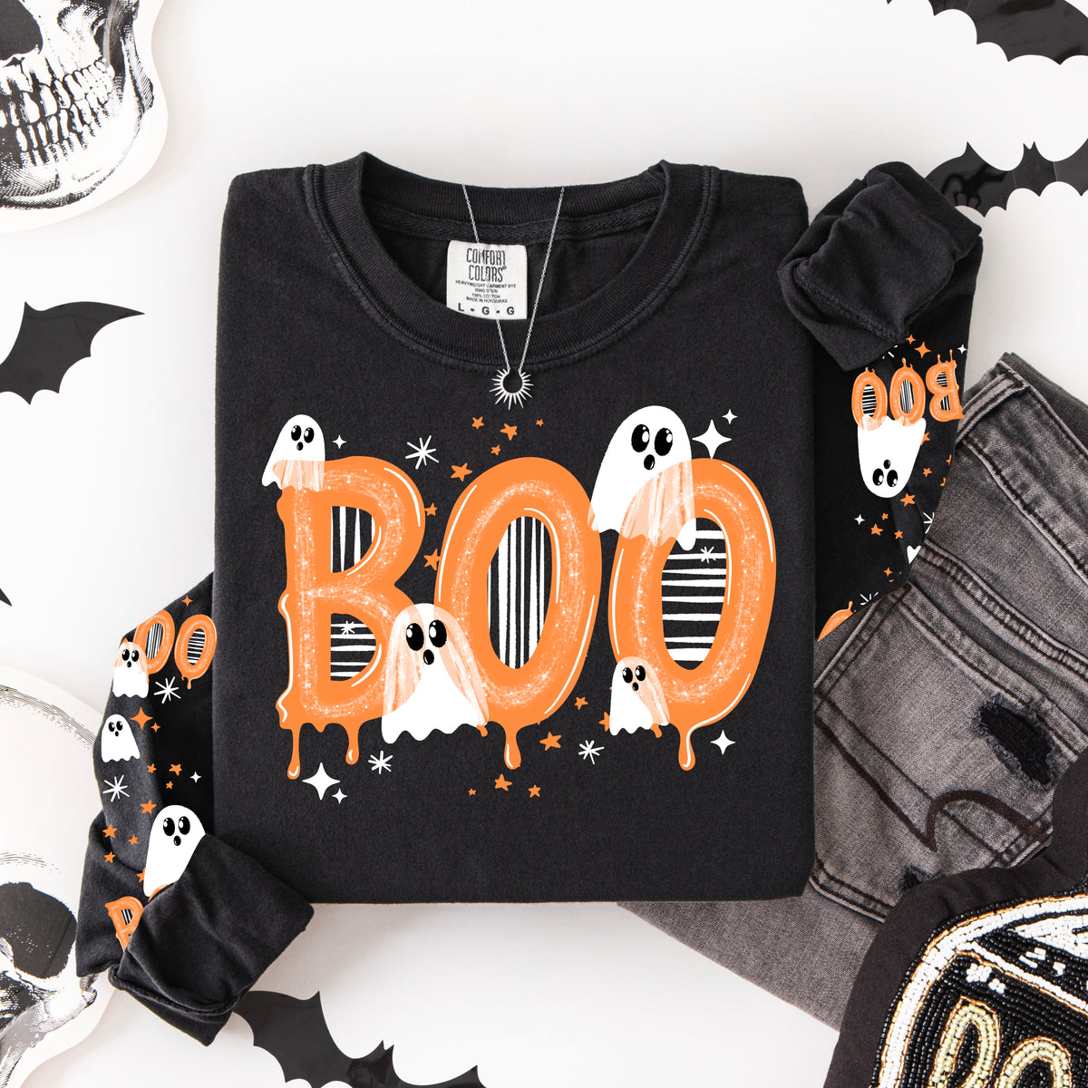 Boo orange drip (front only) (CSC) DTF Transfer