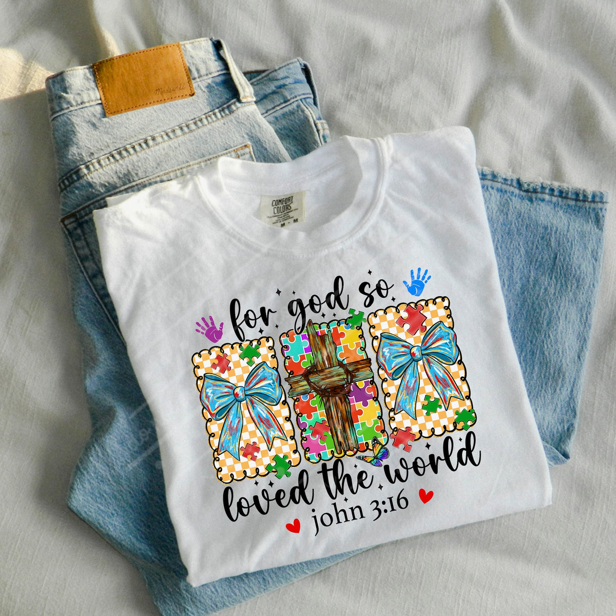 God so loved the world autism (black words) Sunday special DTF transfer