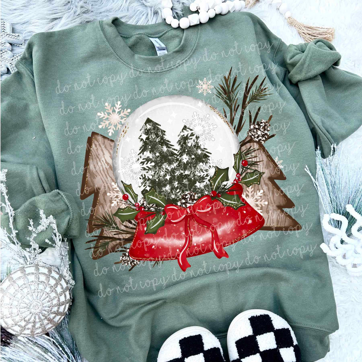 Red snow globe 67540 DTF transfer