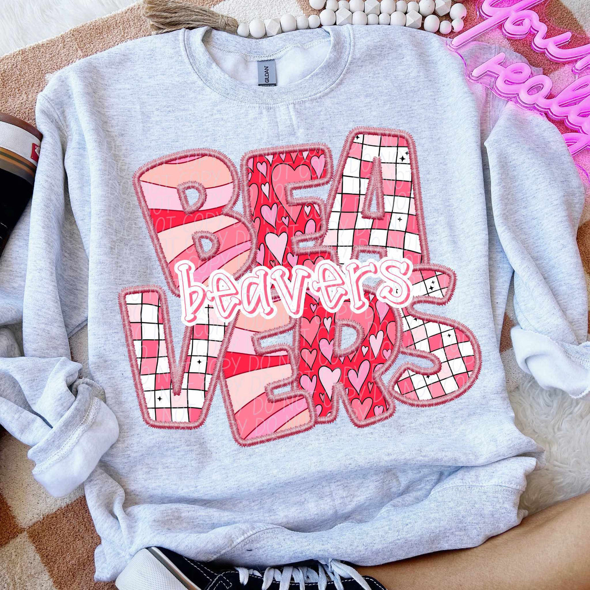 Beavers pink groovy (CITY) 79617 DTF transfer