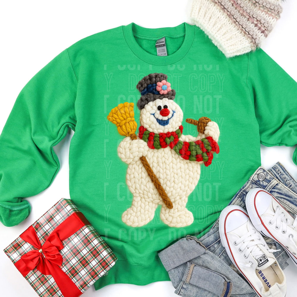 Faux Crochet Snowman (SBB) DTF transfer