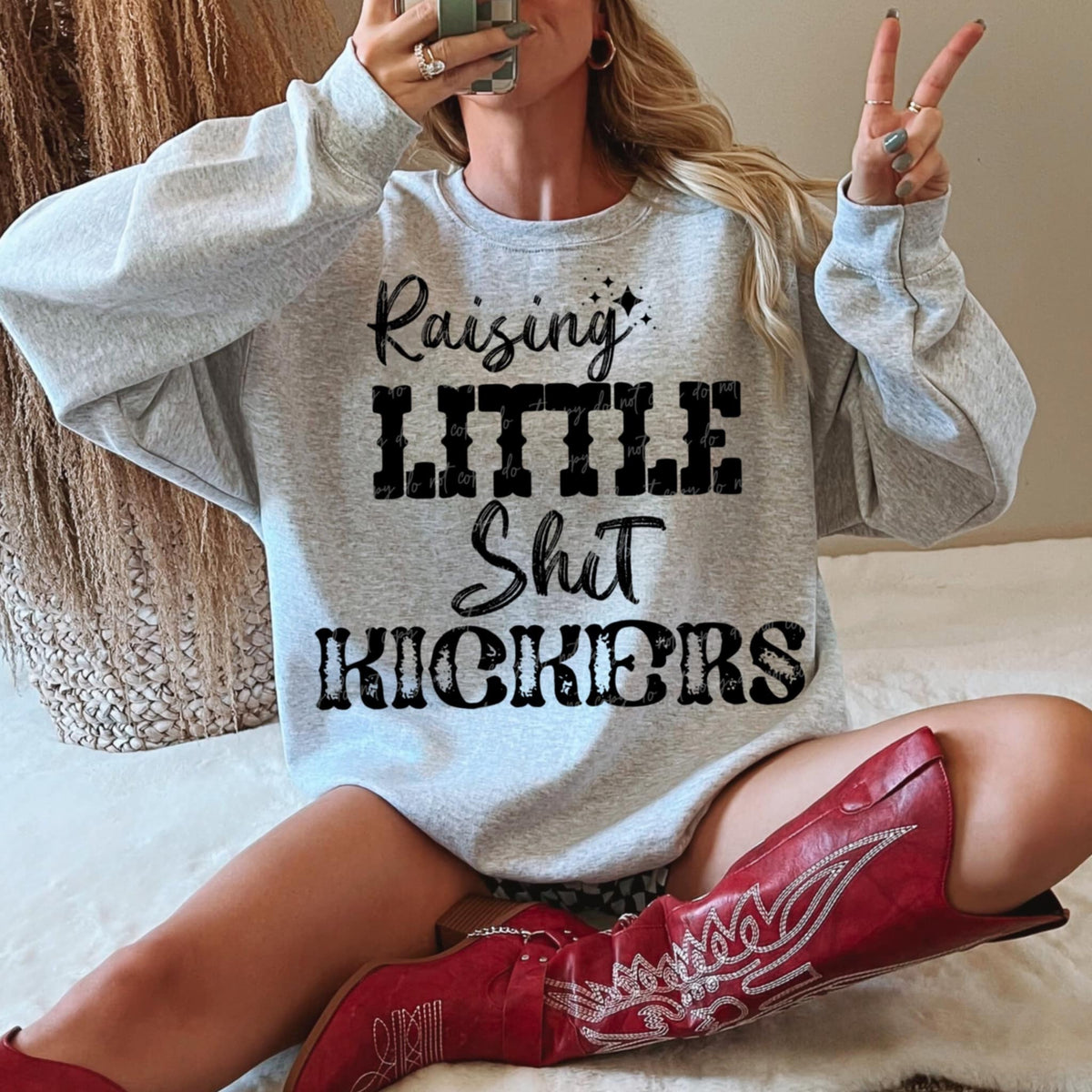 Raising little shit kickers black font (VIRGO) 90660 DTF transfer