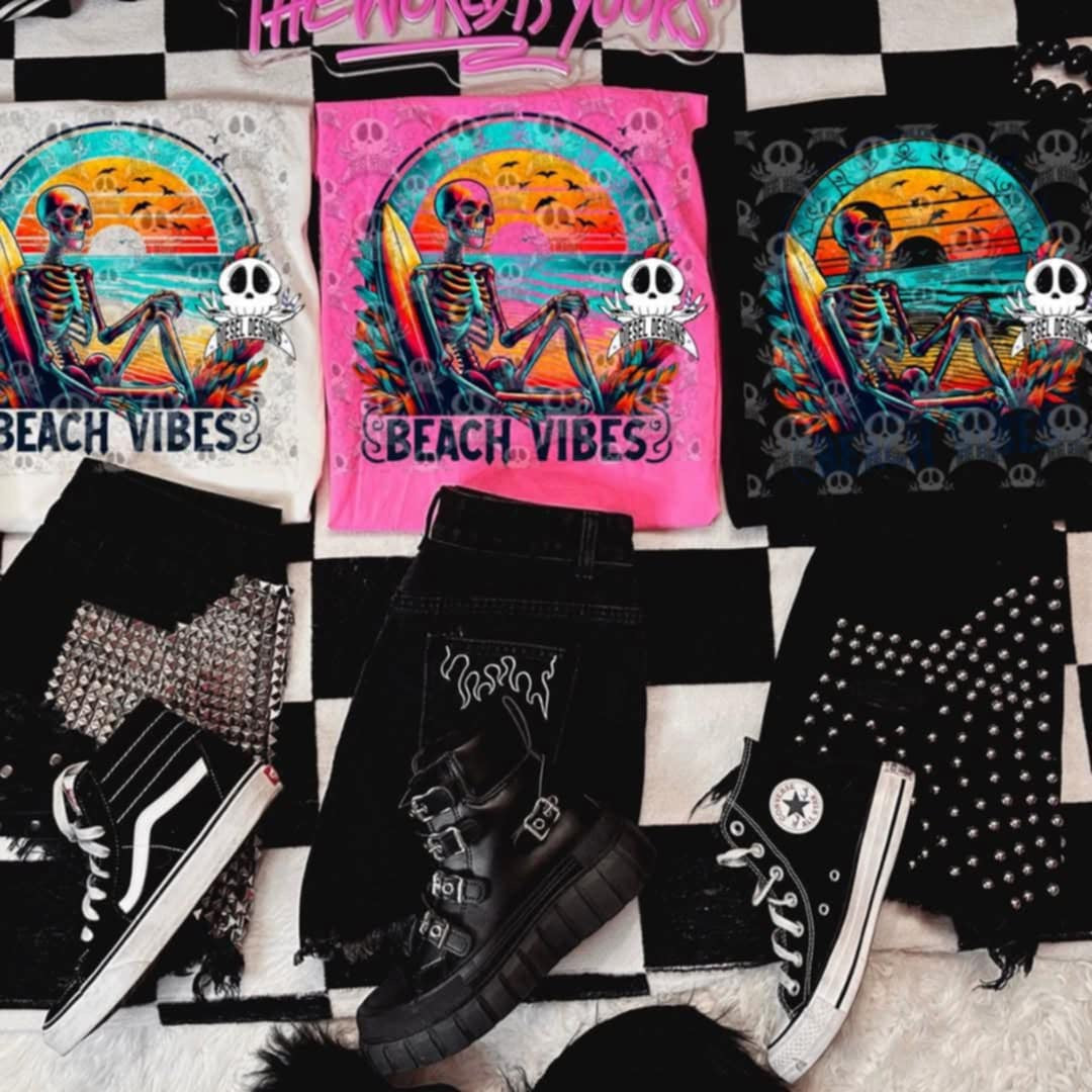Beach vibes skellie 103999 DTF transfer