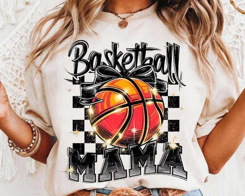 Basketball mama checkered 75970 DTF transfer