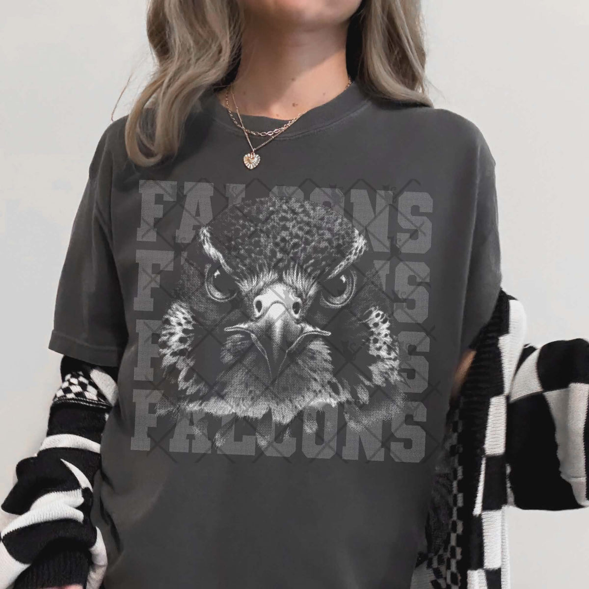 Falcons gray mascot (TTD) DTF transfer