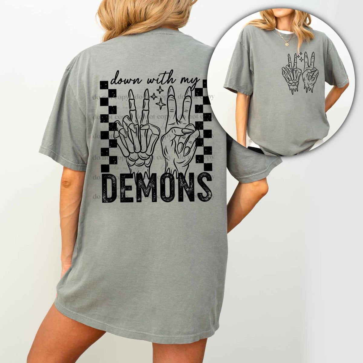 Down with my demons BLACK FRONT (CSC) 73746 DTF transfer