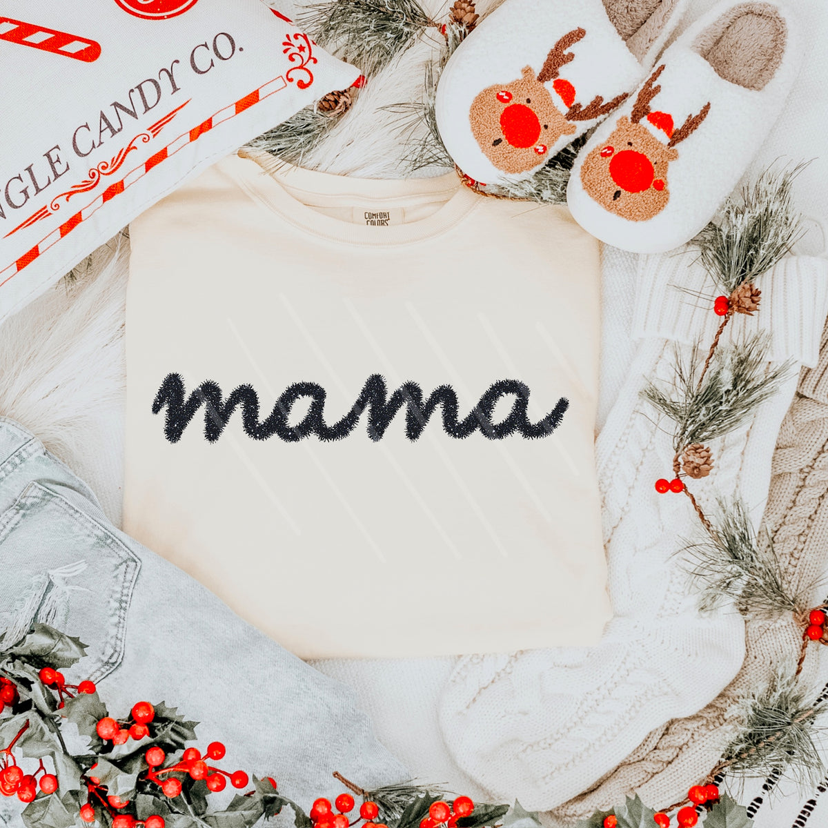 Mama tinsel BLACK 111608 DTF transfer