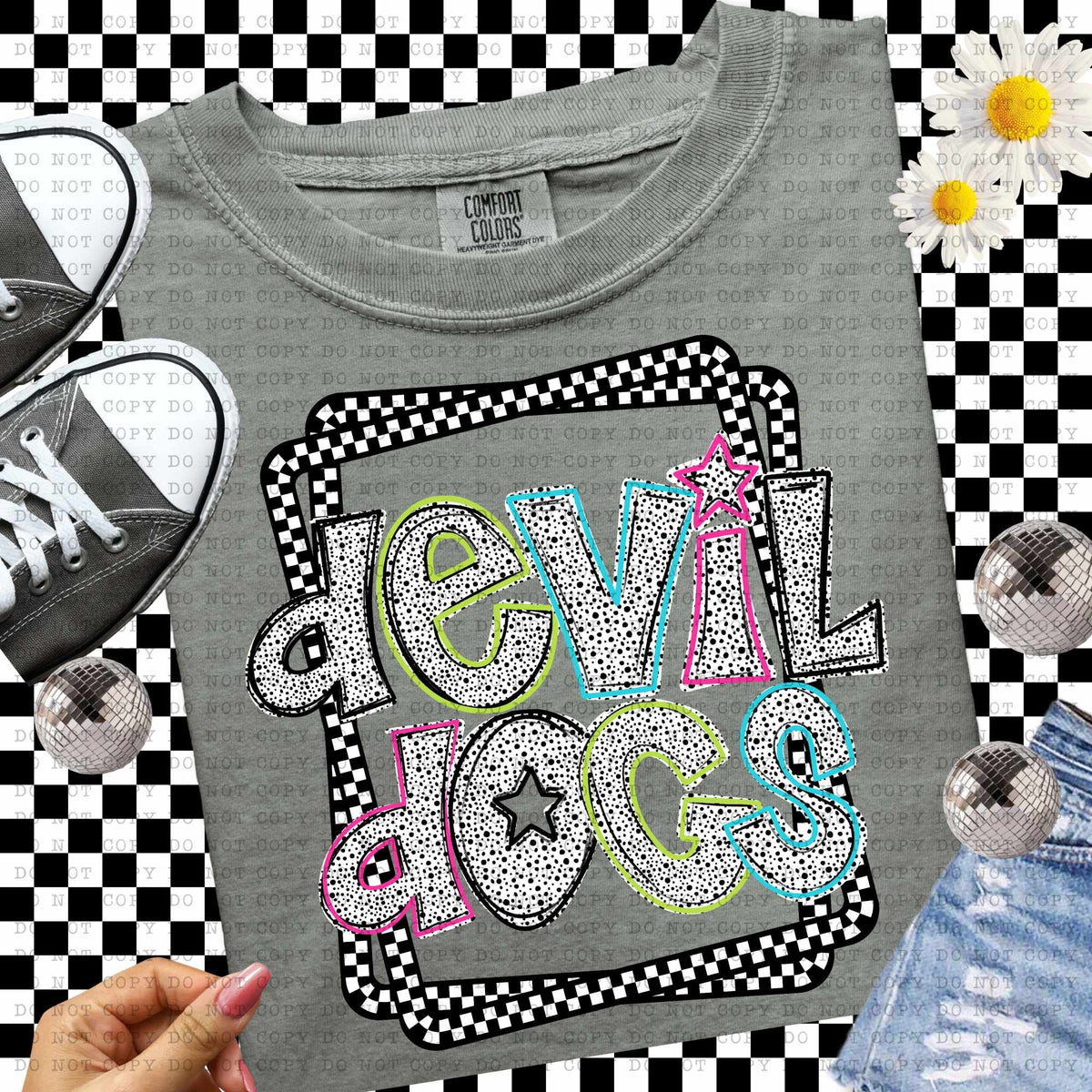 Devil dogs Dalmatian filled mascots (ECHT) 55134 DTF transfer