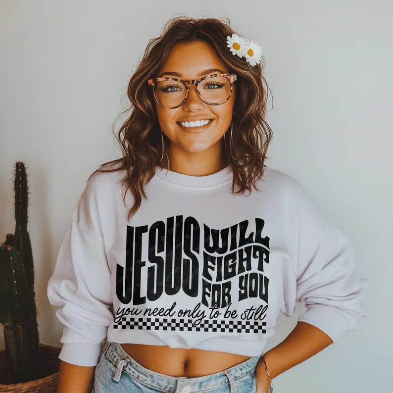 Jesus will fight for you NO GRUNGE 98606 DTF transfer