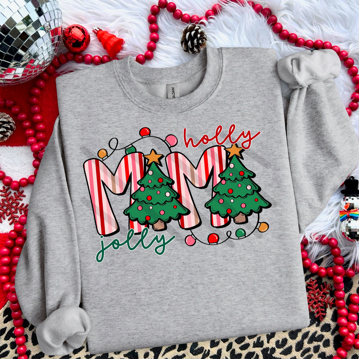 Holly Jolly Mama Christmas Trees (scarlow) 114329 DTF transfer