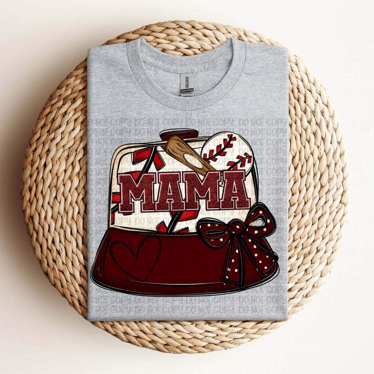 Baseball Mama Hat (dark red) (VP) DTF Transfer