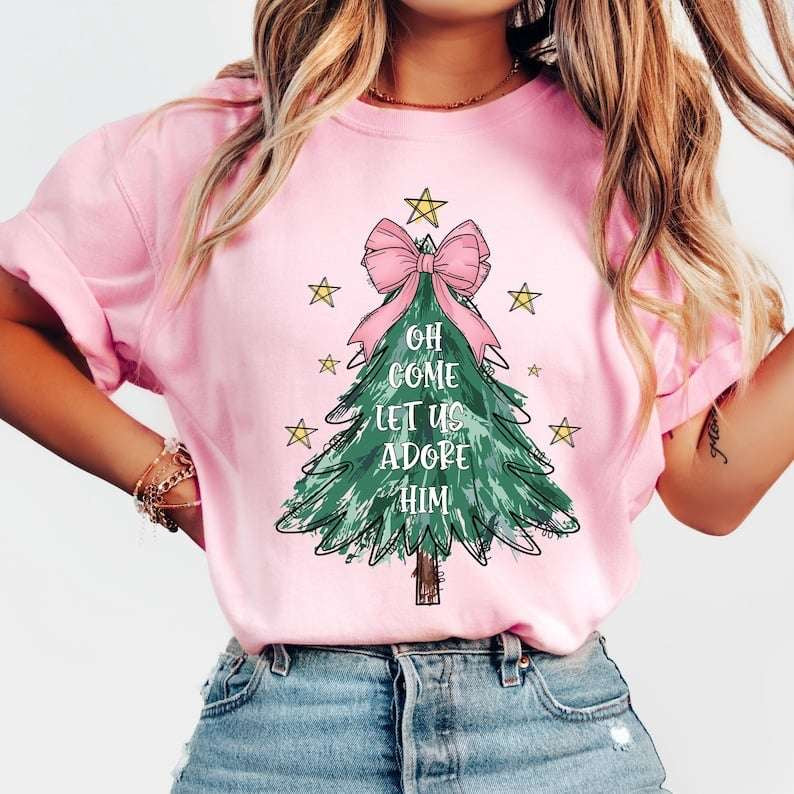 Oh come let us adore him tree 62190 DTF transfer