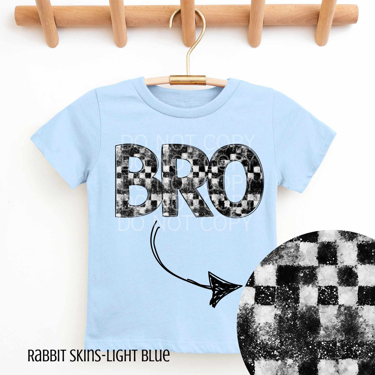 Bro checkered and glitter (CSG) 84240 DTF transfer