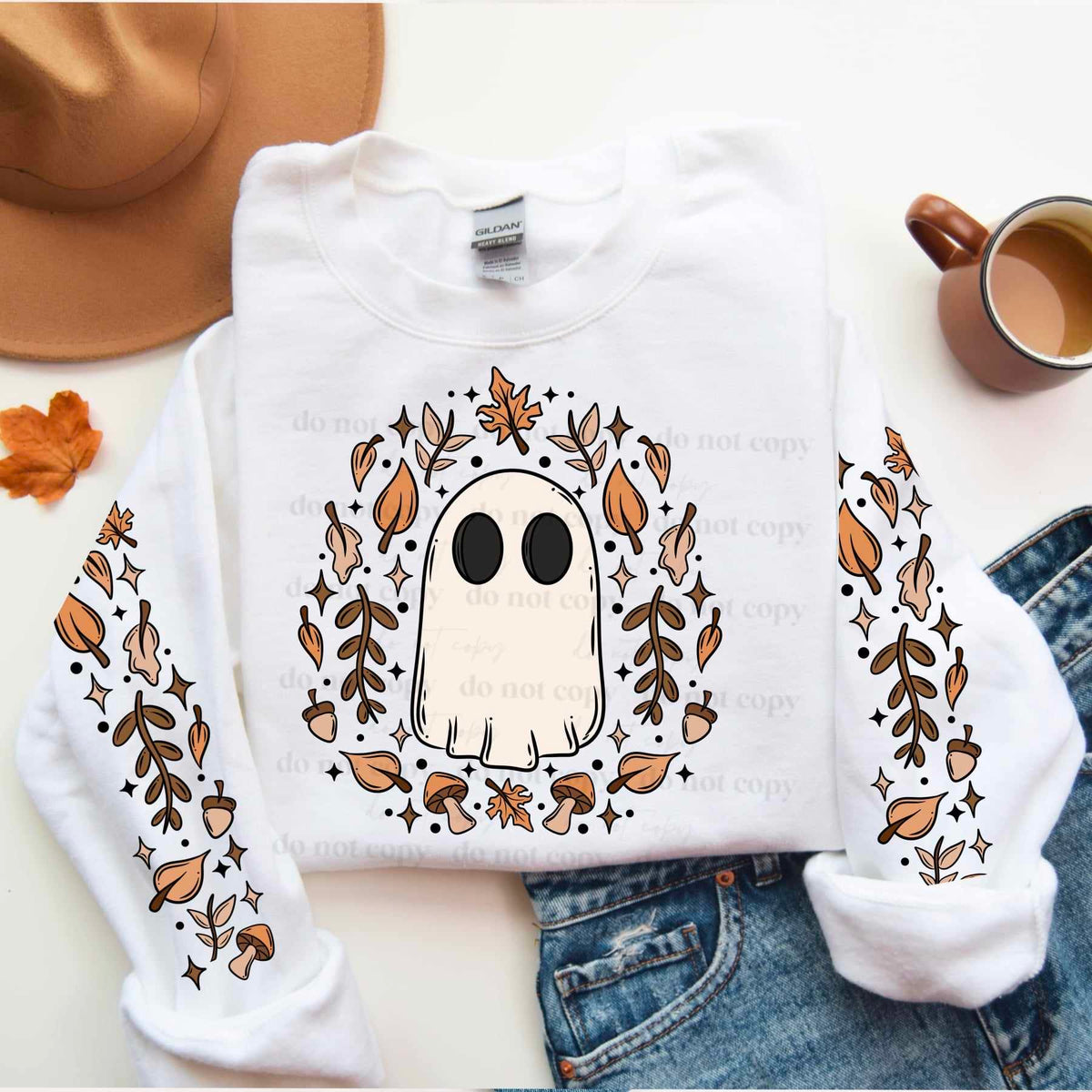 Ghost fall leaves FRONT (CSC) 55174 DTF transfer