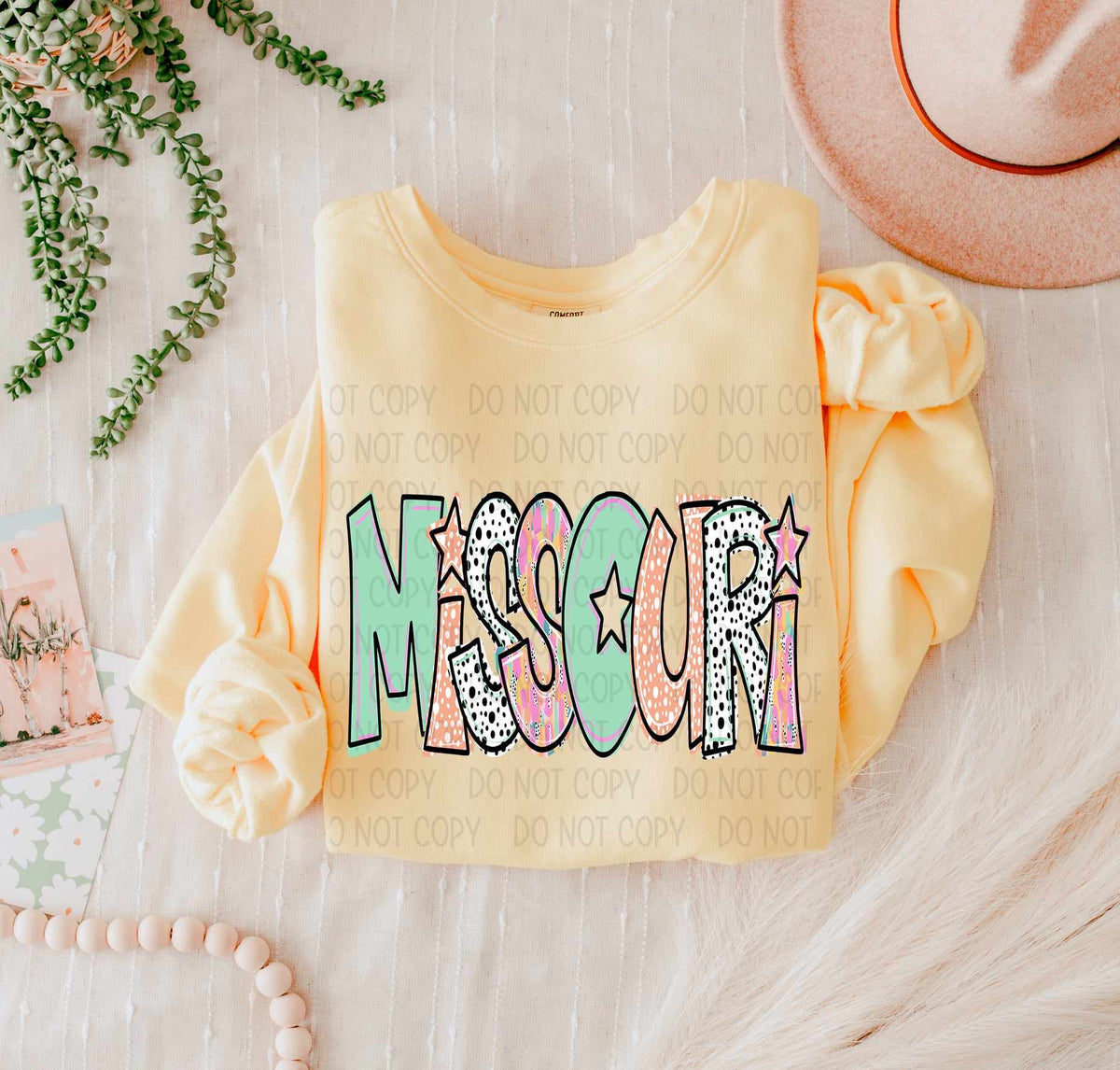 Missouri peach and green (SWD) 55437 DTF transfer