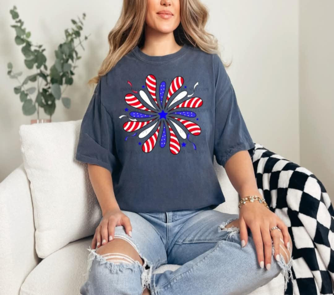 Patriotic spin wheel (40E) 96923 DTF transfer