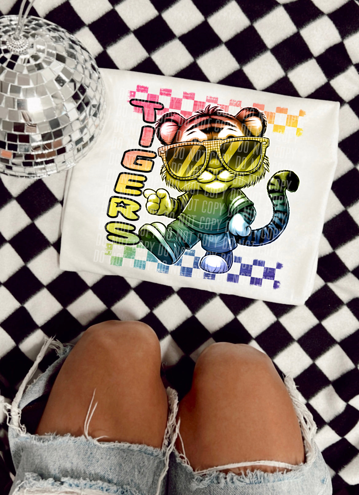 Rainbow Mascot Cartoon Tigers 30712 DTF transfers