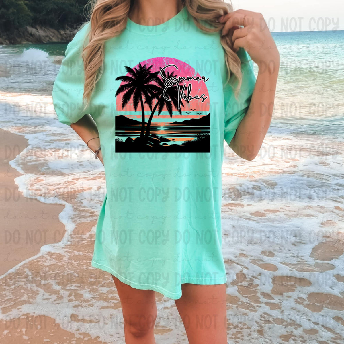 Summer vibes palm tree (REVEL) 96449 DTF transfer