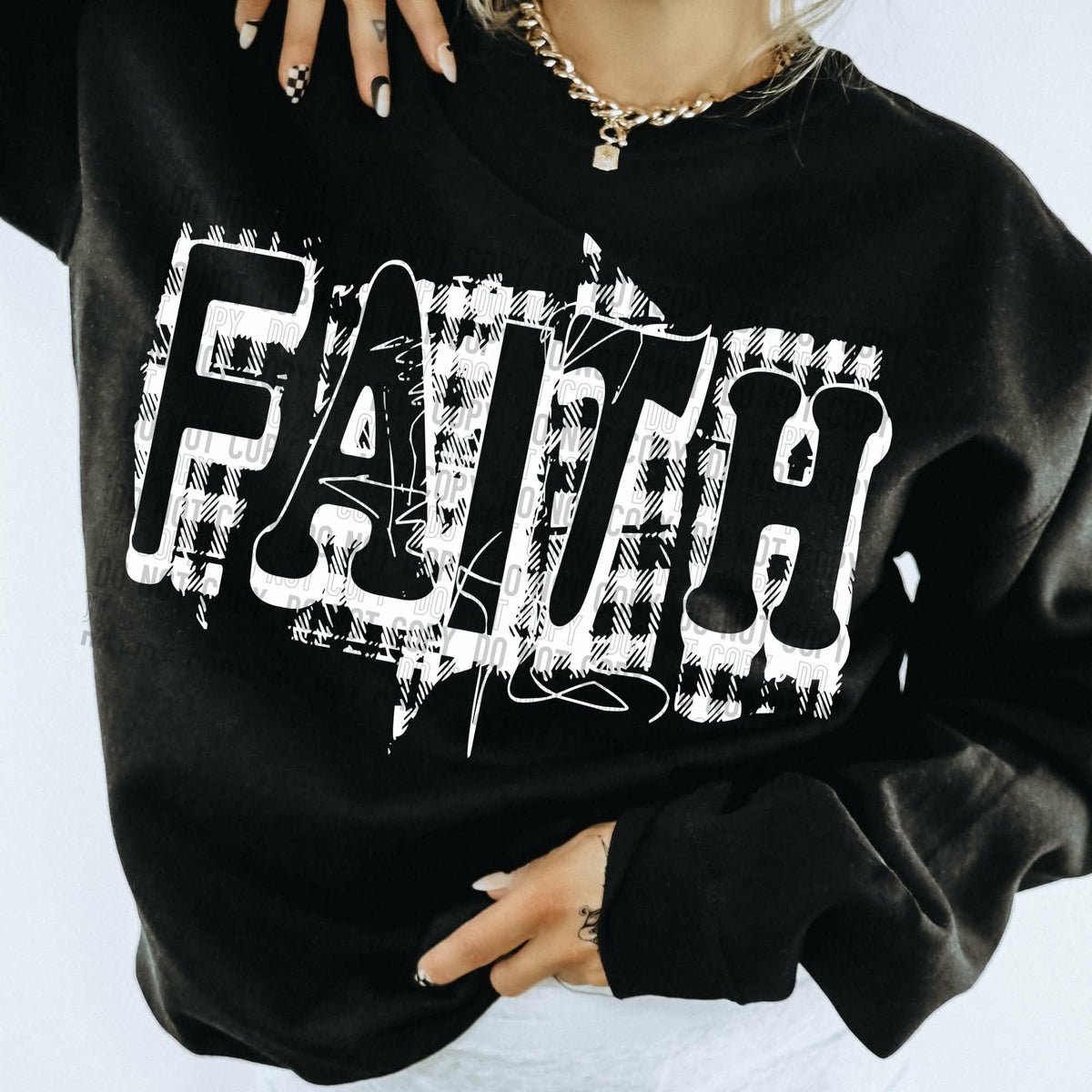 Faith Plaid Sunday Special DTF transfer