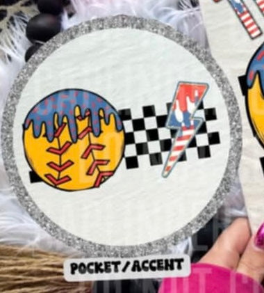 Softball drip pocket (Caplinger) 94774 DTF transfer