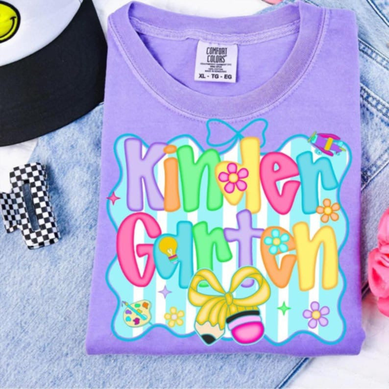 Kindergarten frame with bow 107569 DTF transfer