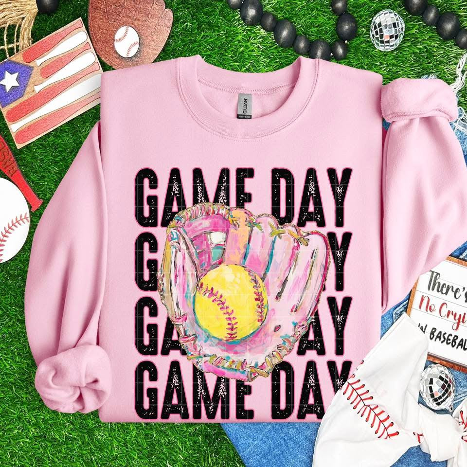 Game day stacked softball (SDD) DTF Transfer
