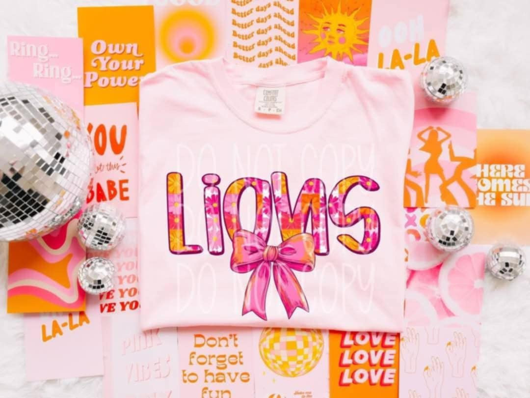 Lions pink and orange floral (PH) 93101 DTF transfer
