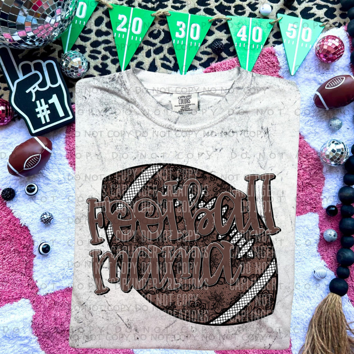Football mama ball NO bow (Caplinger) 87515 DTF transfer
