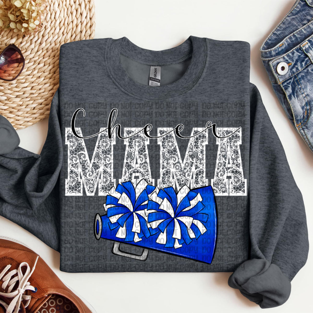 Cheer mama blue megaphone (VP) 91925 DTF transfer