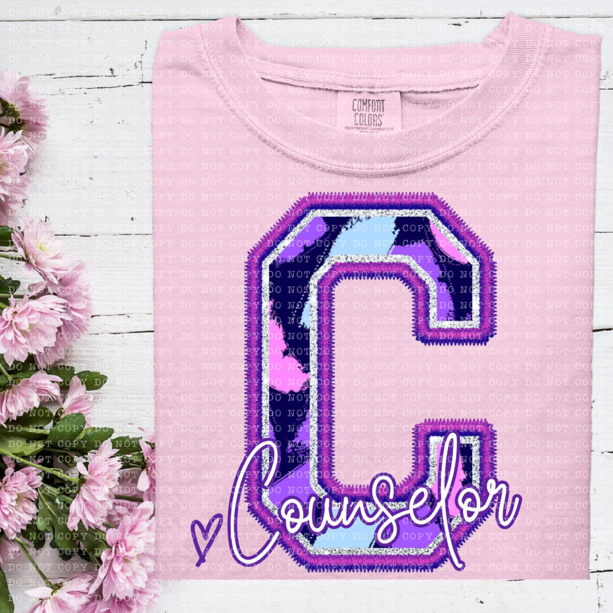 C counselor purple brushstrokes (ECHT) 93992 DTF transfer