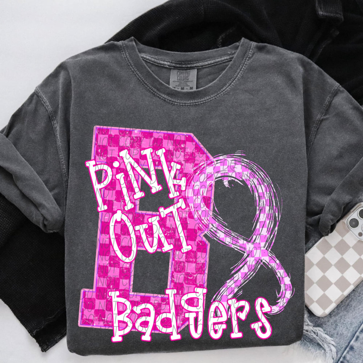 Badgers Pink Out Varsity (city) DTF Transfer