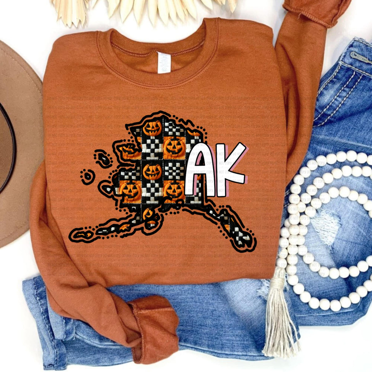 Alaska pumpkin checker REVEL DTF transfer