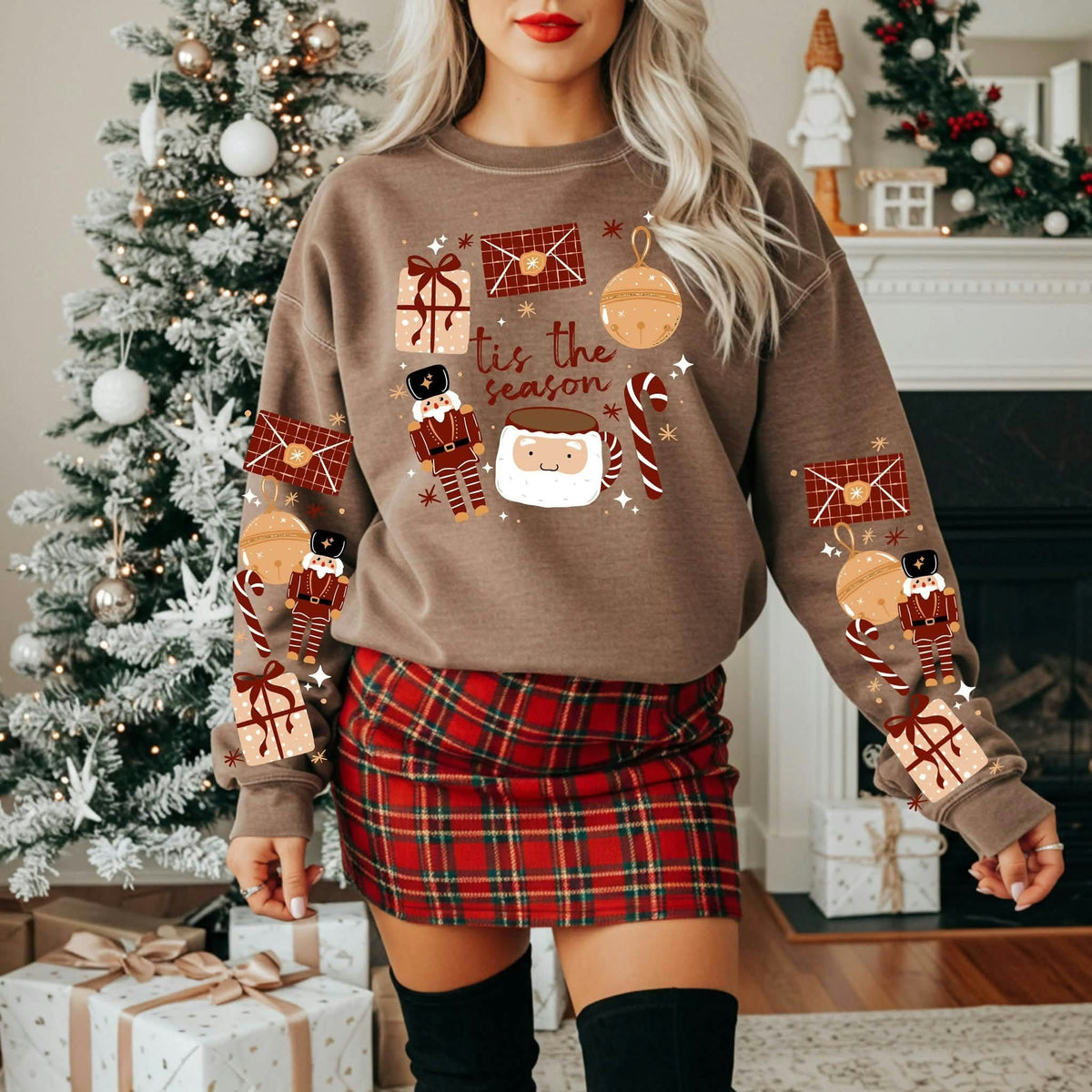 Tis the season red and gold items SET OF 2 SLEEVES (CSC) Sunday Special DTF transfer