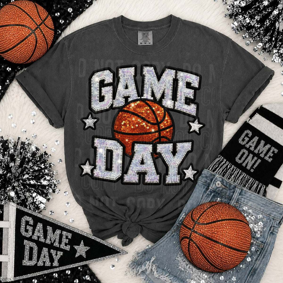 Game day sequin basketball (SBB) Sunday Special DTF transfer