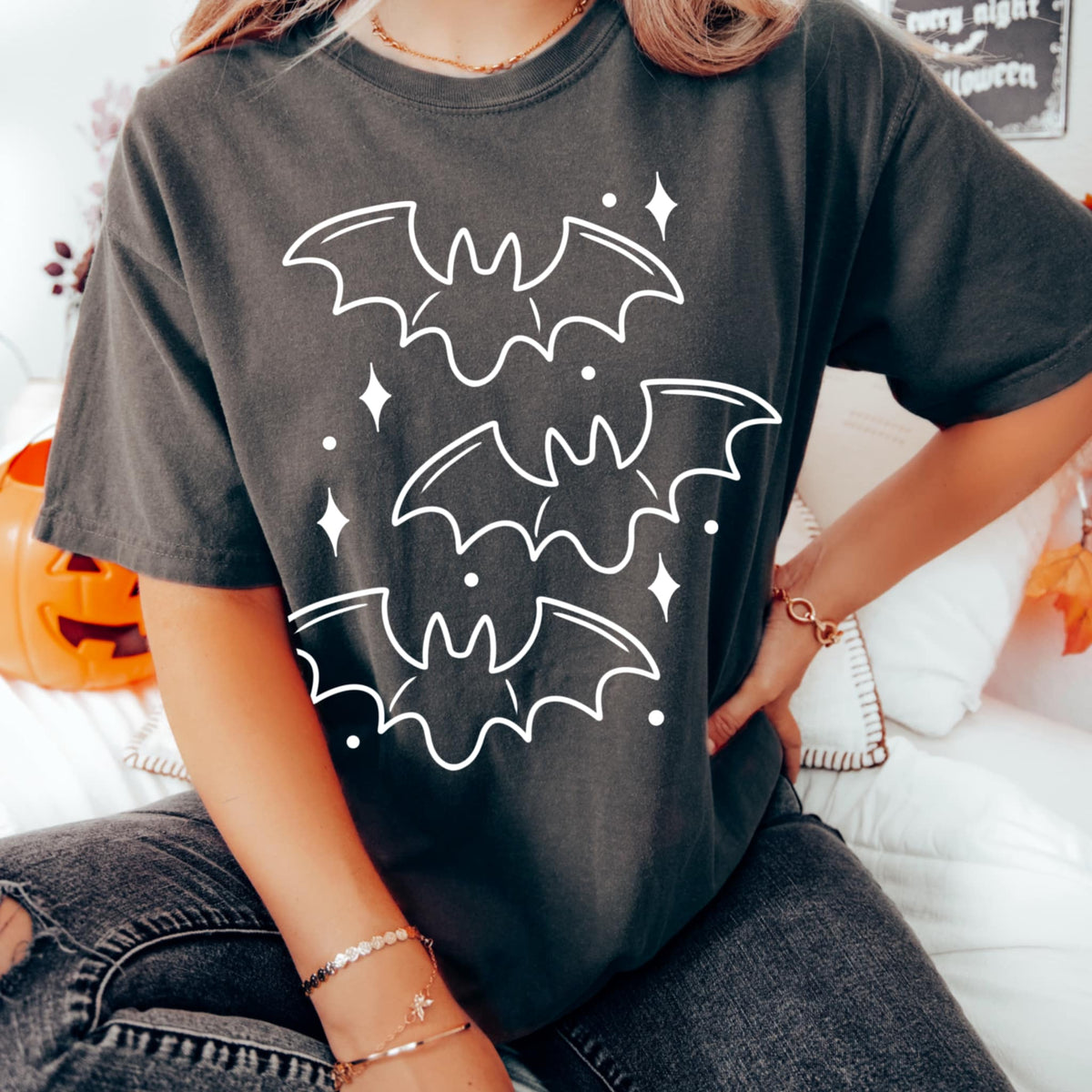 Flying Bats white CMD DTF transfer