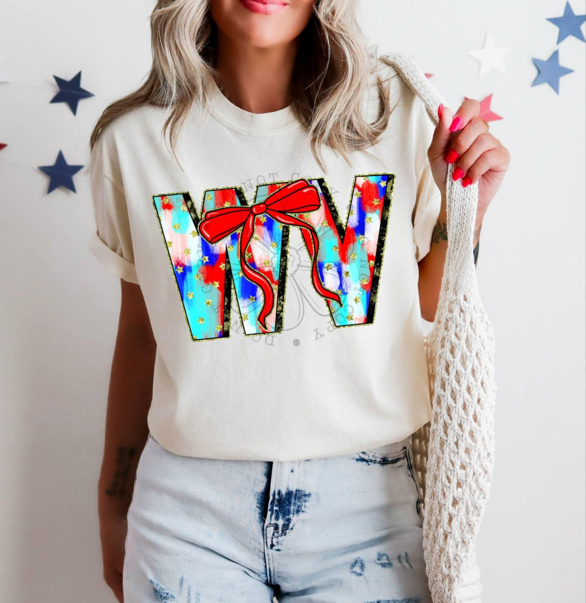 Patriotic brushstroke states DTF transfers