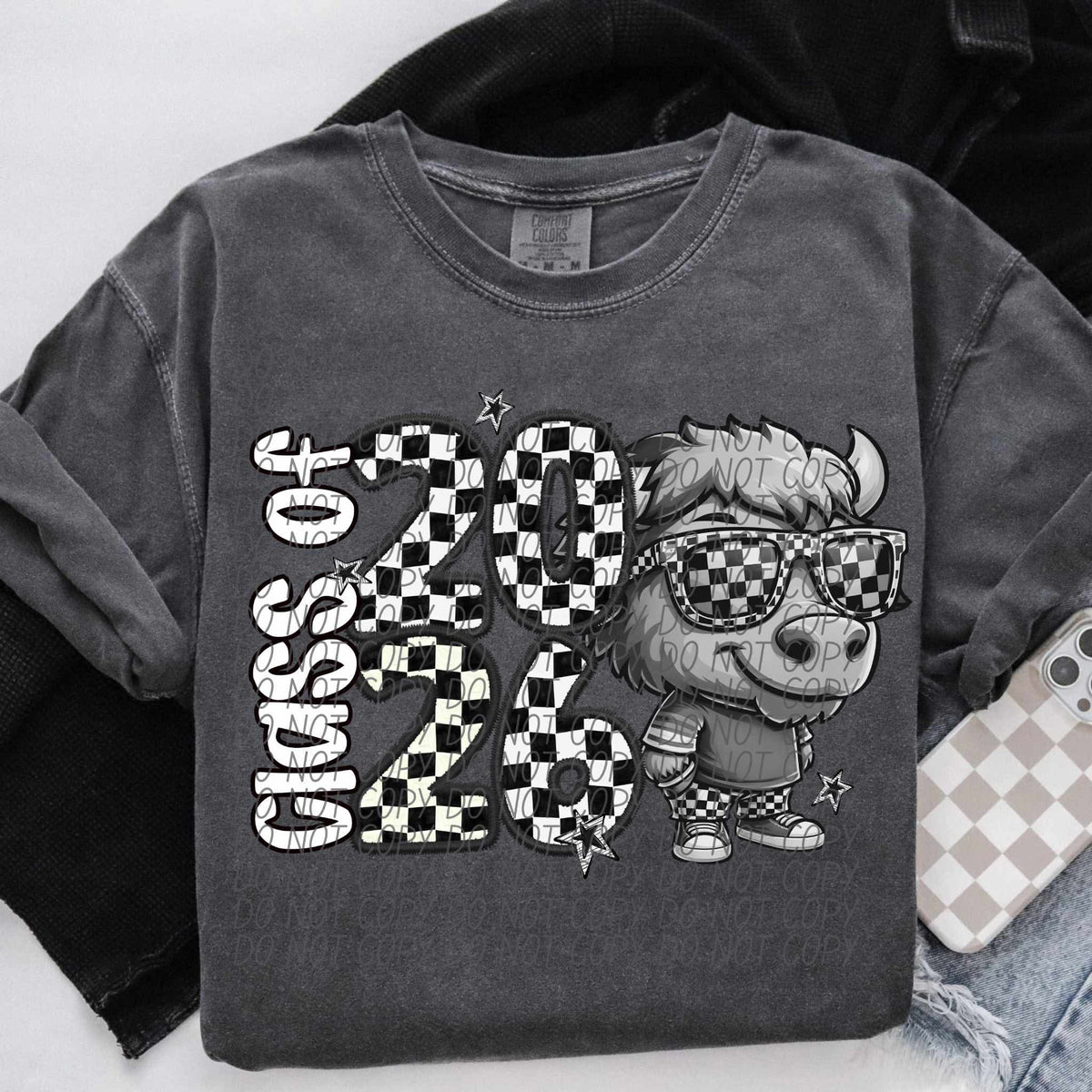 Class of 2026 checkered Bisons city DTF transfer