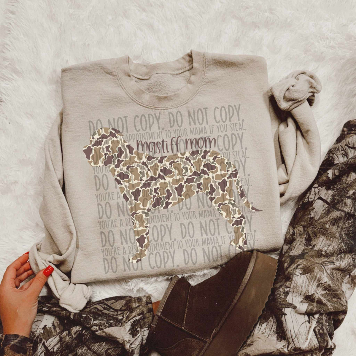 Mastiff mom CAMO (SWD) DTF transfer