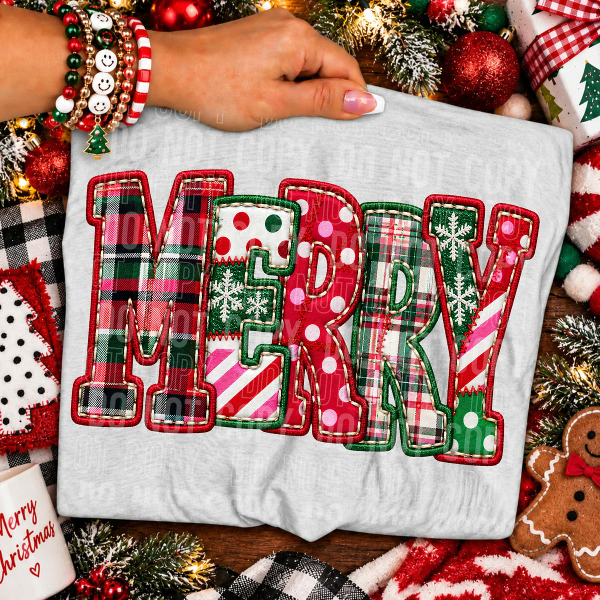 Merry multi print fabric (SBB) DTF Transfer