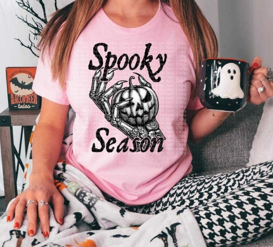 Spooky season silver skellie hand (DDD) 55192 DTF transfer