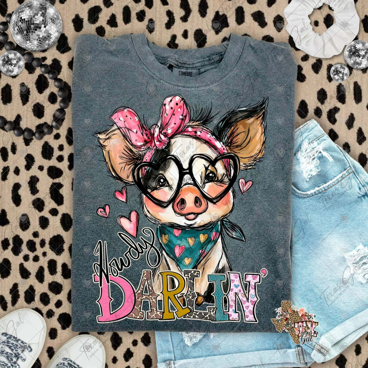 Howdy darlin pig (Texasgal) DTF Transfer