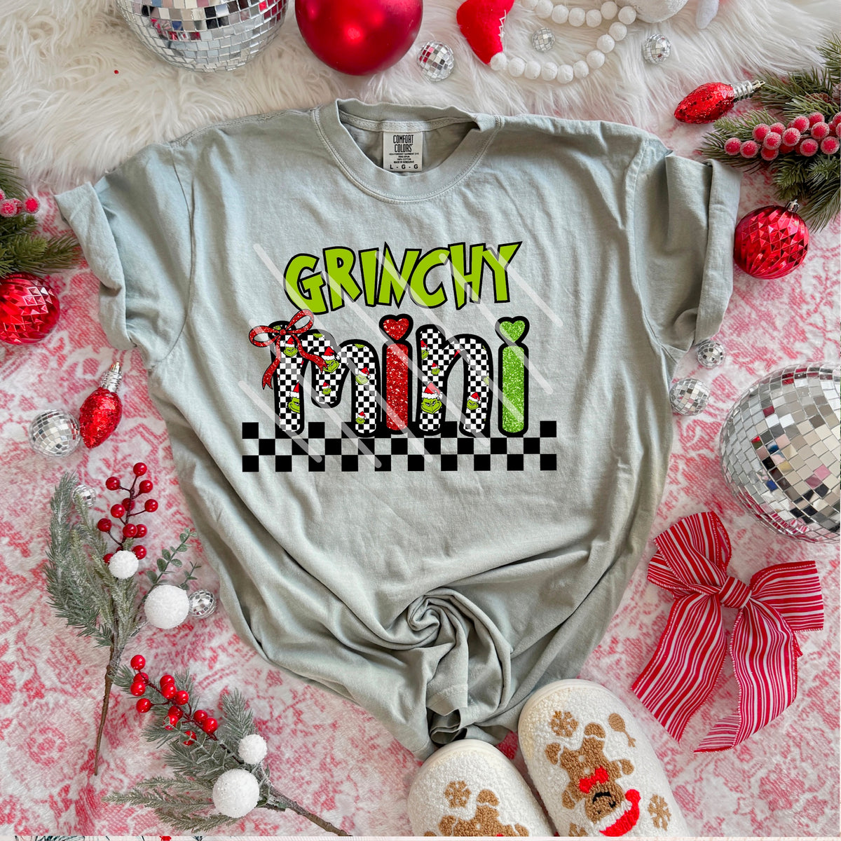 Greeny mini with bow (green on top) (MZ) 113620 DTF transfer