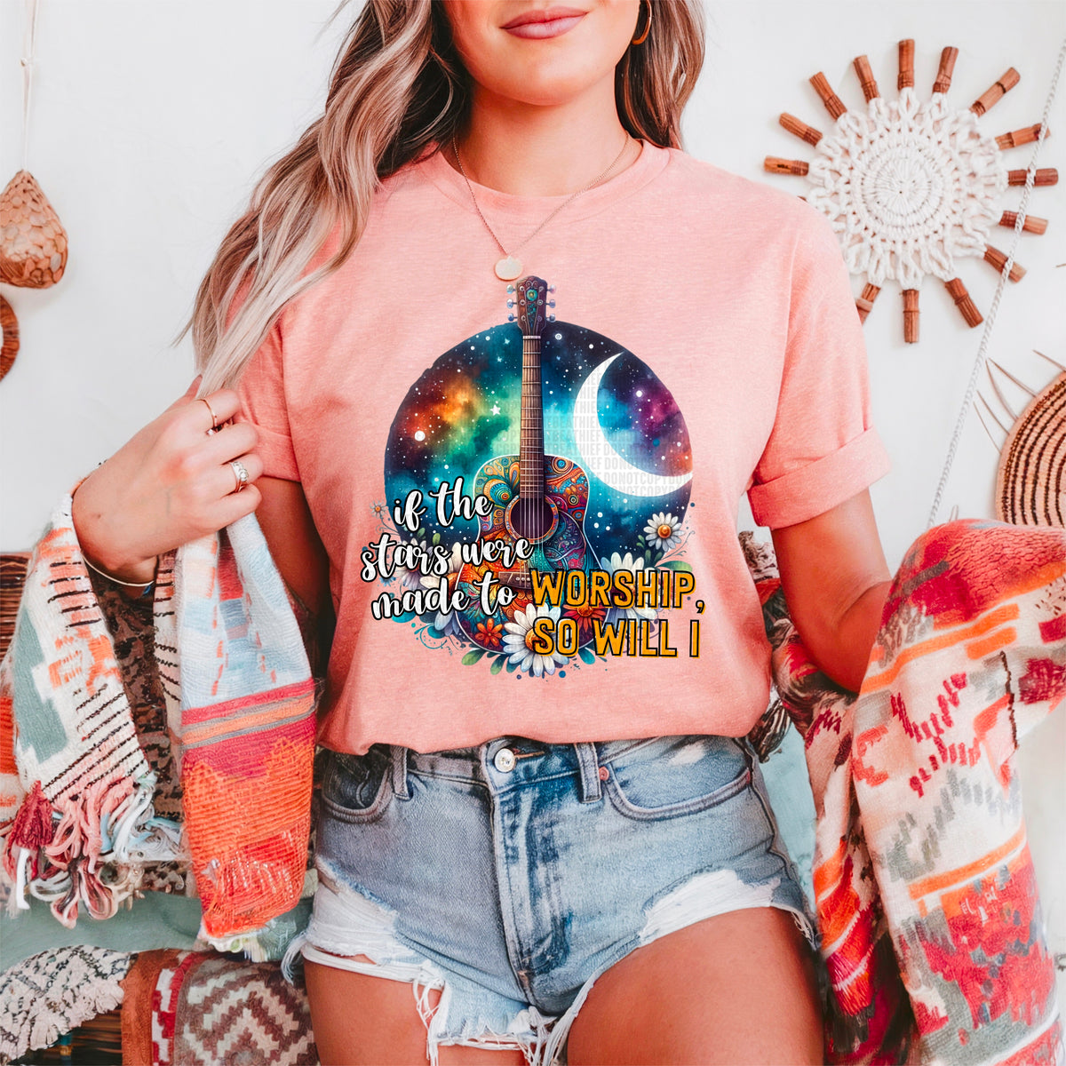 If the stars were made to worship guitar 91617 DTF transfer