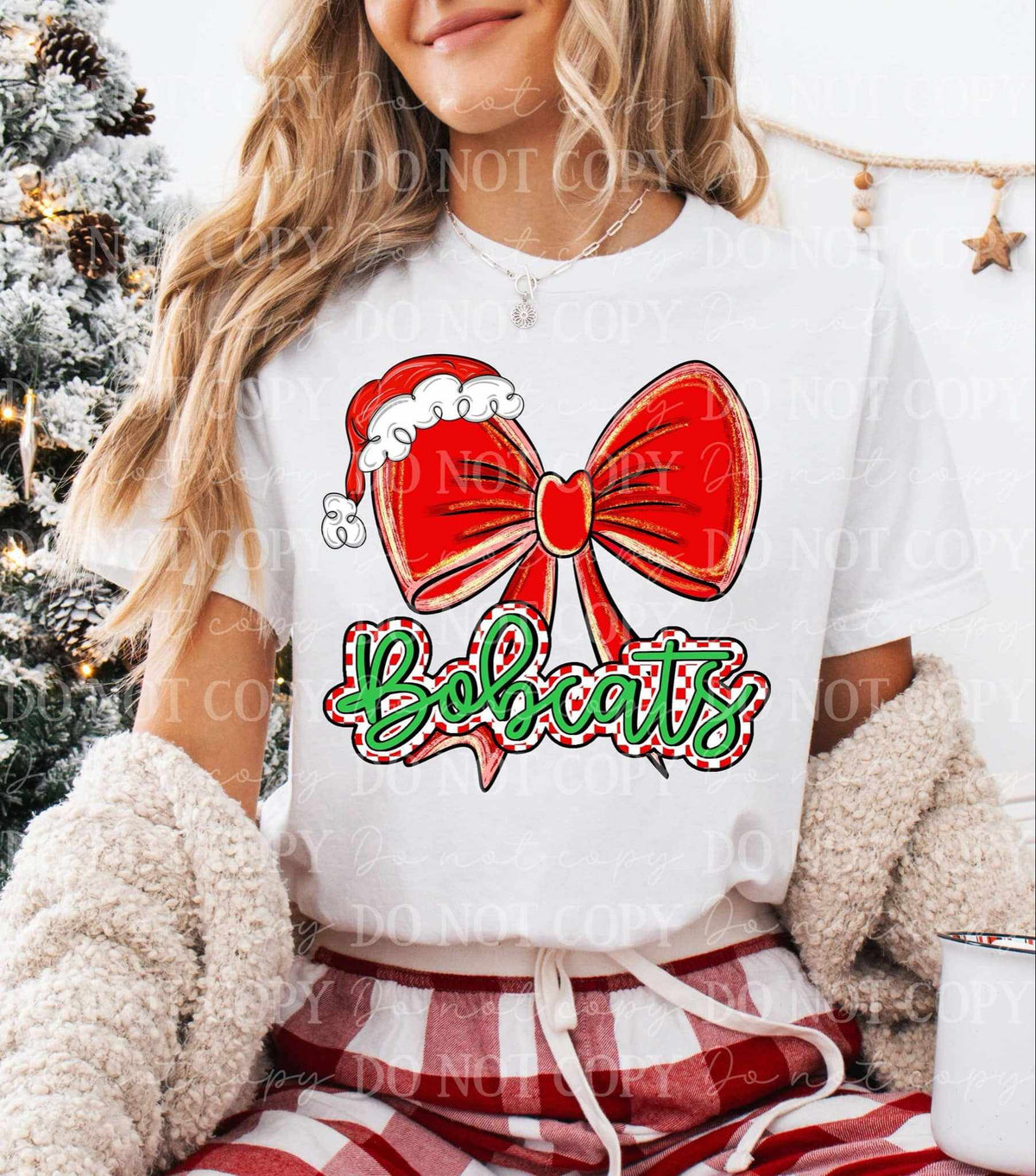 Bobcats Christmas bow (C’s) 65947 DTF transfer