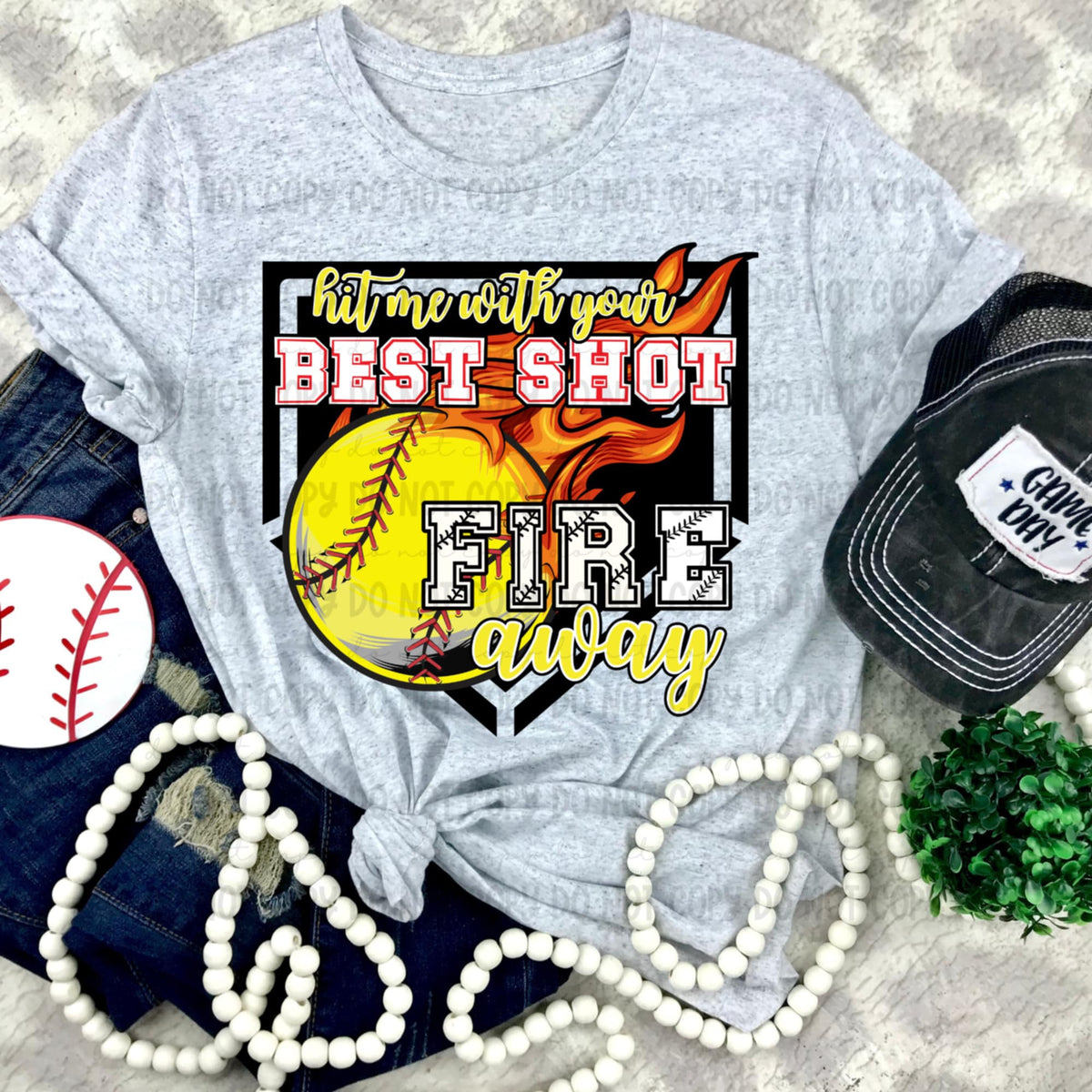 Hit me with your best shot softball diamond (REVEL) 91246 DTF transfer