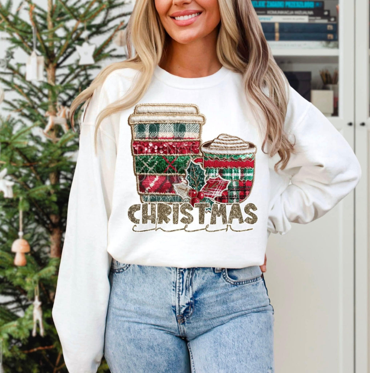 Christmas Cheer Plaid Coffee (C’s) DTF Transfer